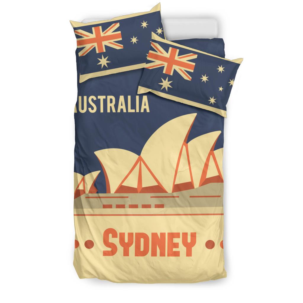 Bedding Sets - Sydney Bed Aus Flag Vintage Sydney Opera Sets - Vibe Hoodie Shop