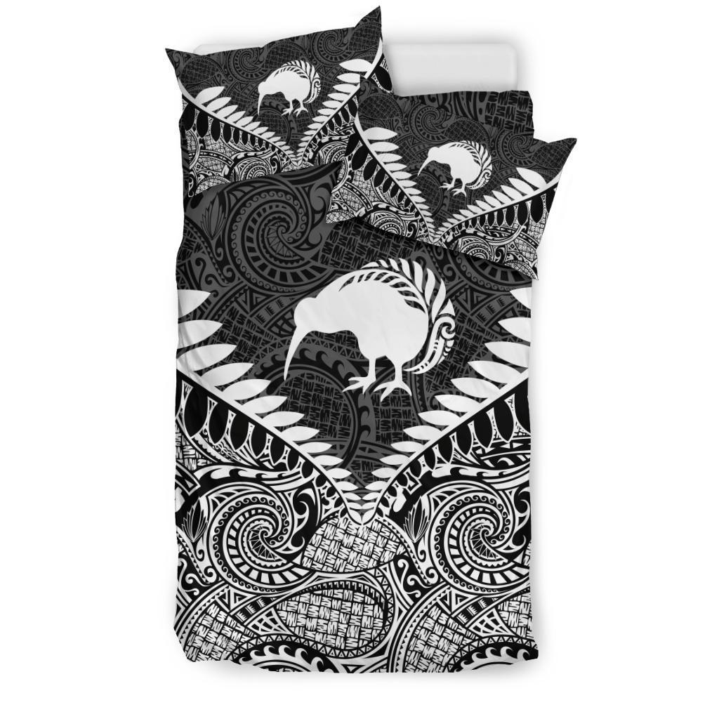 New Zealand Kiwi Fern Bedding Set White - Vibe Hoodie Shop