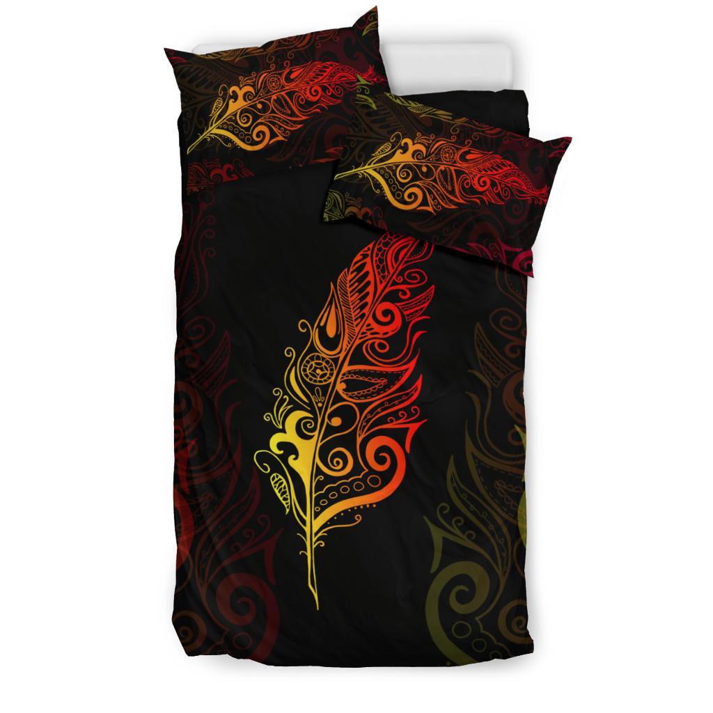 Light Silver Fern New Zealand Bedding Set - Sunset Vibe - Vibe Hoodie Shop