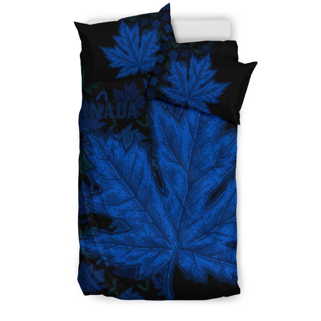 Canada Highlight Maple Leaf Bedding Set Blue Edition - Vibe Hoodie Shop