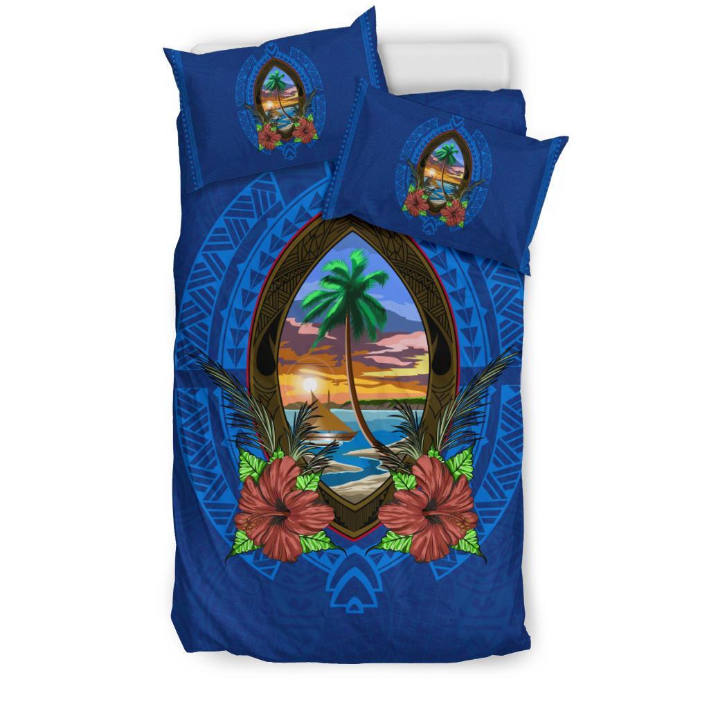 Guam Coat Of Arms Polynesian Bedding Set - Vibe Hoodie Shop