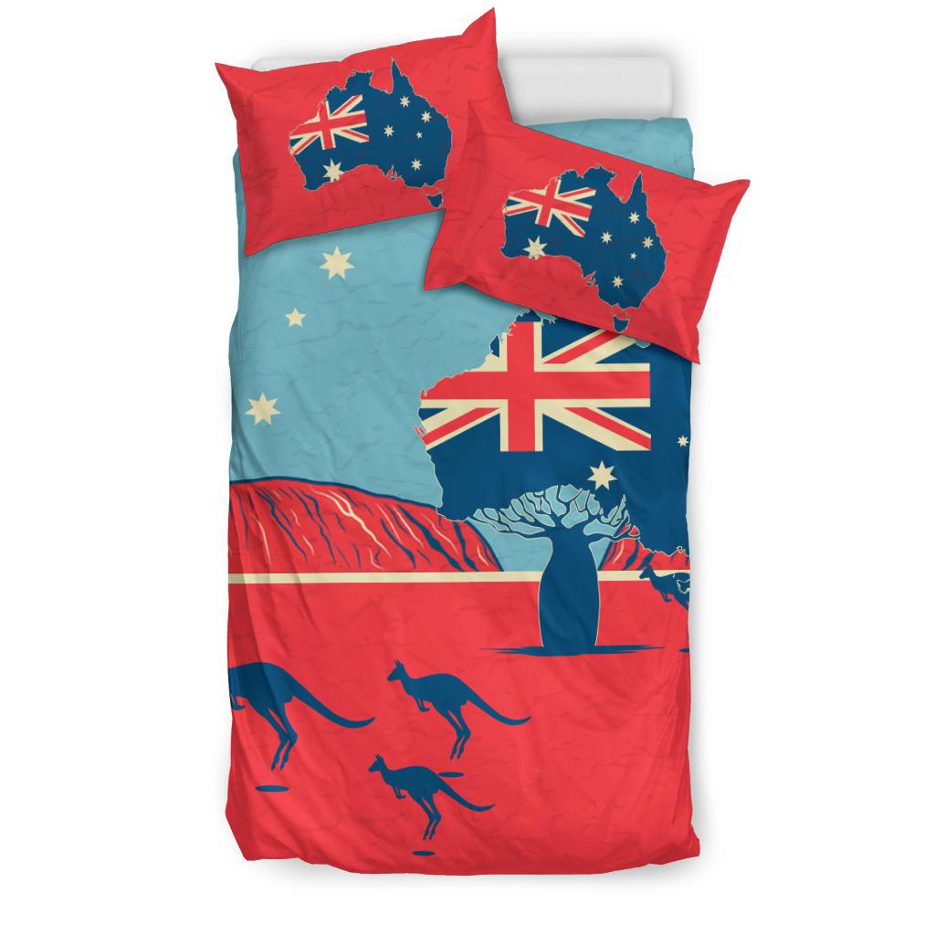 Bedding Sets - Kangaroo Bed Boab Aus Flag Uluru Sets - Vibe Hoodie Shop