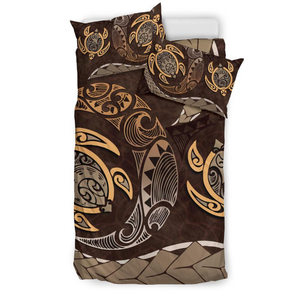 Maori Turtles New Zealand Bedding Set - Brown - Vibe Hoodie Shop