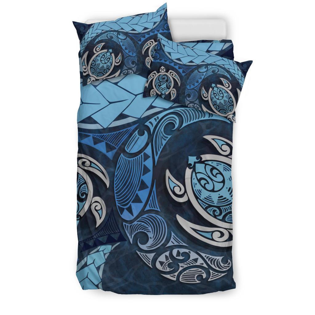 Maori Turtles New Zealand Bedding Set - Blue - Vibe Hoodie Shop