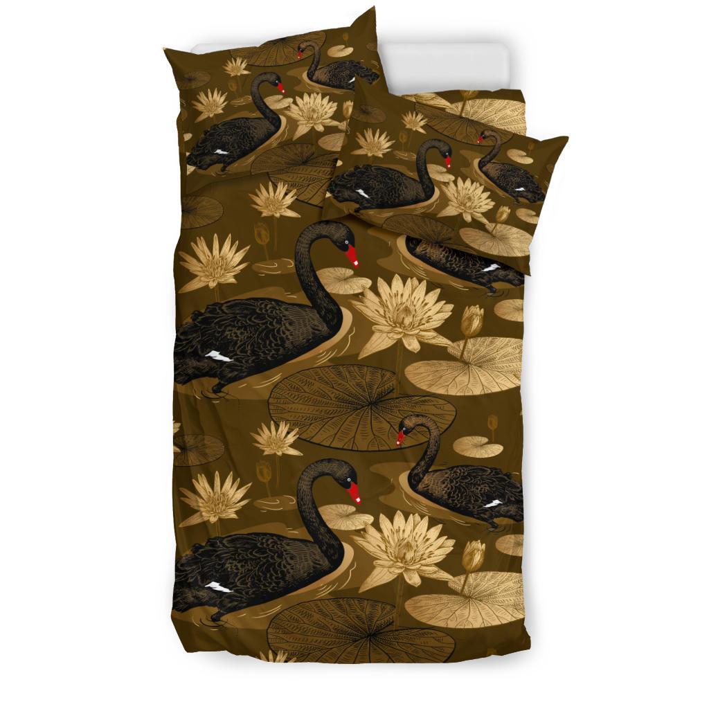 Australia Bedding Sets - Swans Bed Lake Landscape Art Sets - Vibe Hoodie Shop