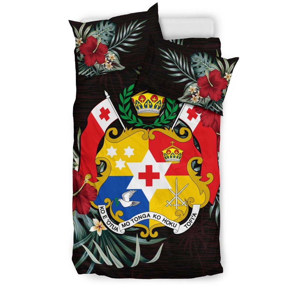 Tonga Hibiscus Coat Of Arms Bedding Set - Vibe Hoodie Shop