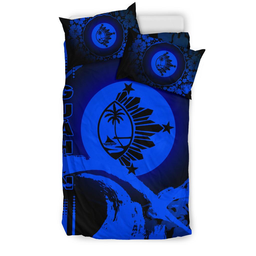 Guam Bedding Set - Hibiscus And Wave Blue - Vibe Hoodie Shop