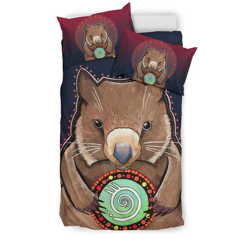 Aboriginal Bedding Sets, Wombat Circle Patterns Drawing Painting - Vibe Hoodie Shop