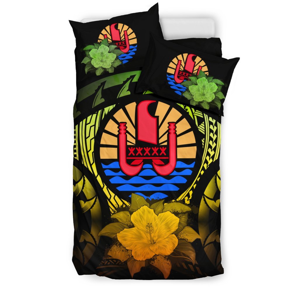 Tahiti Reggae Hibiscus Bedding Set - Vibe Hoodie Shop