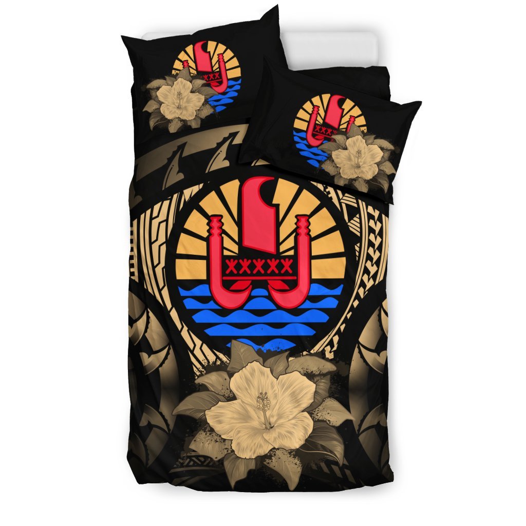 Tahiti Gold Hibiscus Bedding Set - Vibe Hoodie Shop