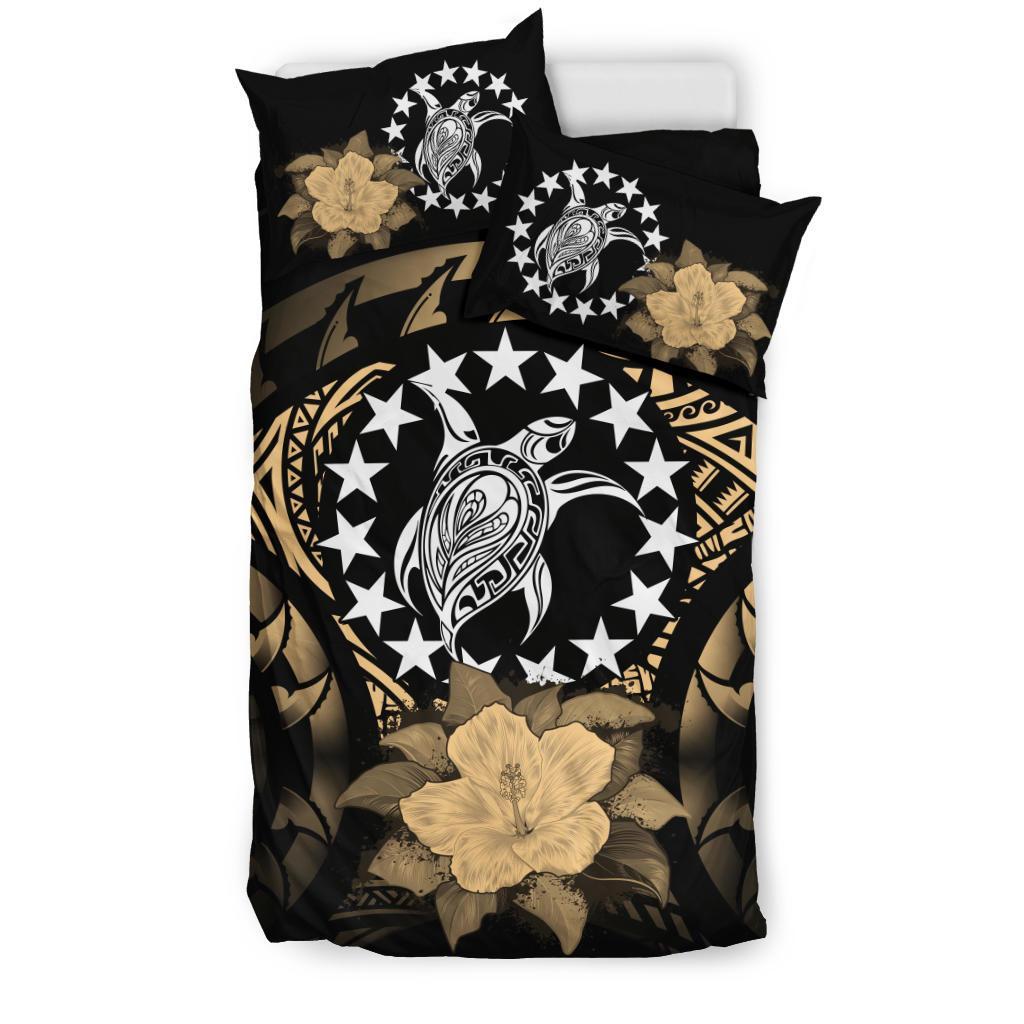 Cook Islands Gold Hibiscus Bedding Set - Vibe Hoodie Shop