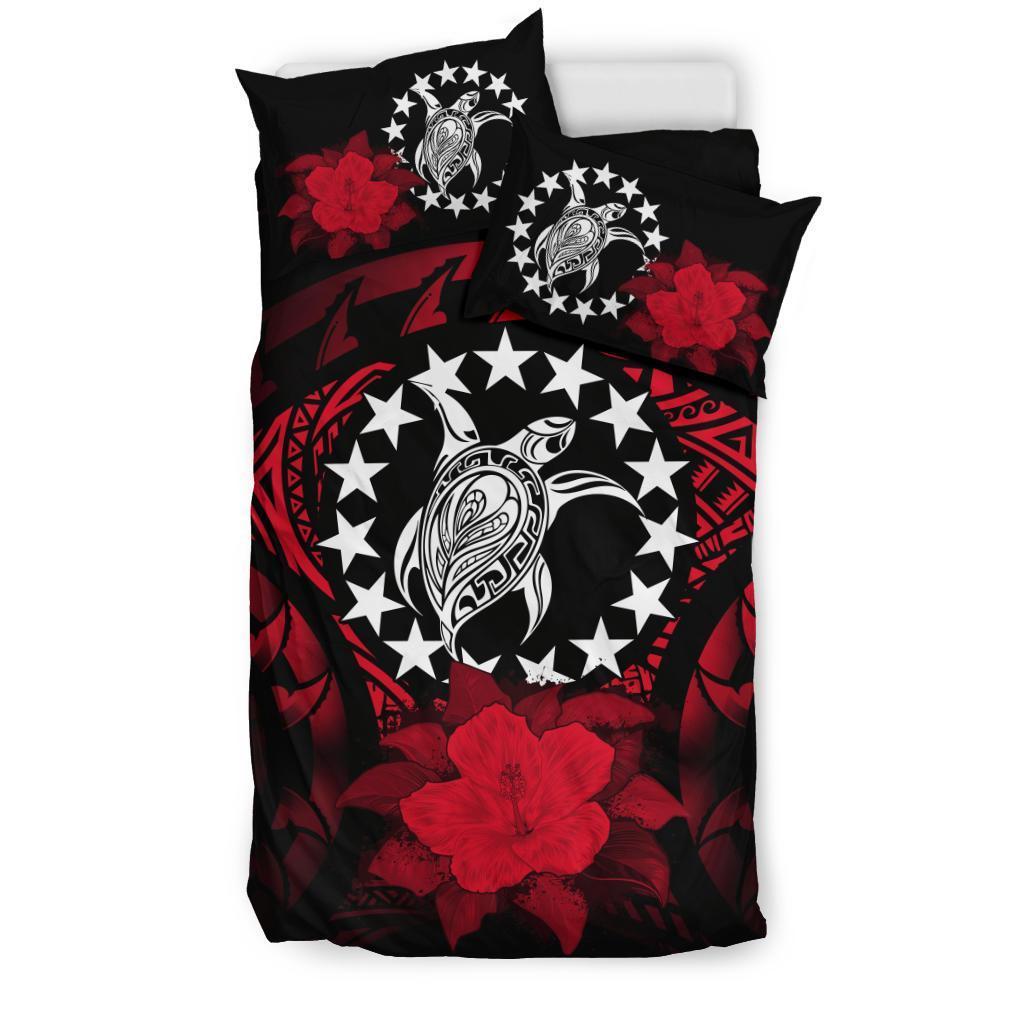 Cook Islands Red Hibiscus Bedding Set - Vibe Hoodie Shop