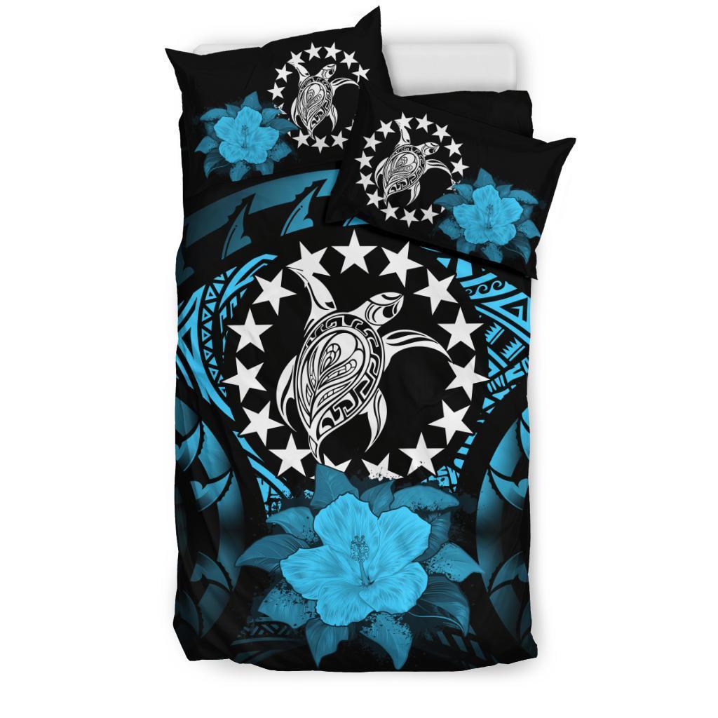 Cook Islands Turquoise Hibiscus Bedding Set - Vibe Hoodie Shop