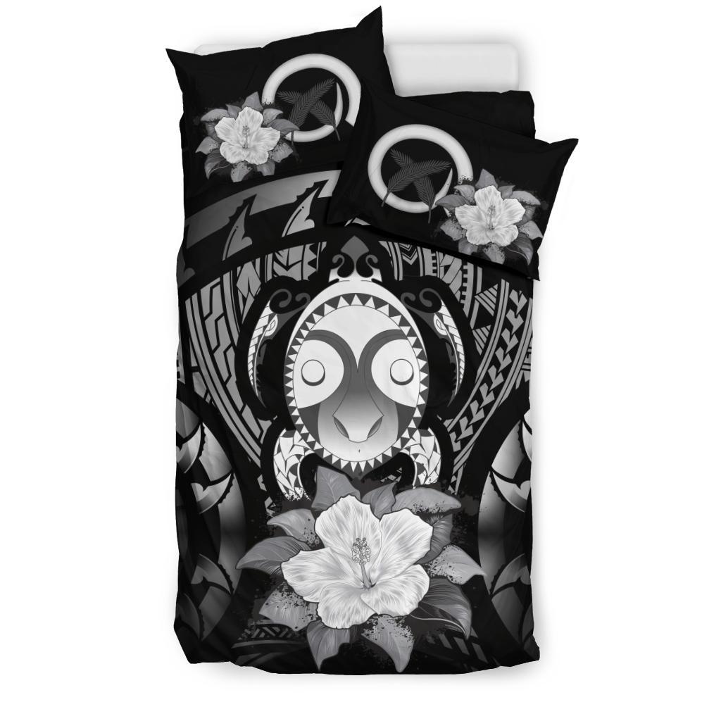 Vanuatu Gray Hibiscus Bedding Set - Vibe Hoodie Shop