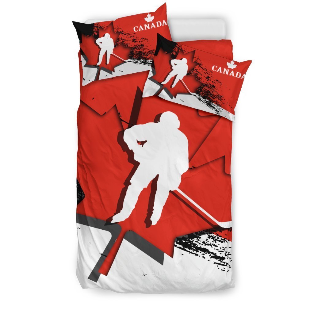 Canada Bedding Set - Maple Leaf Hockey - Vibe Hoodie Shop