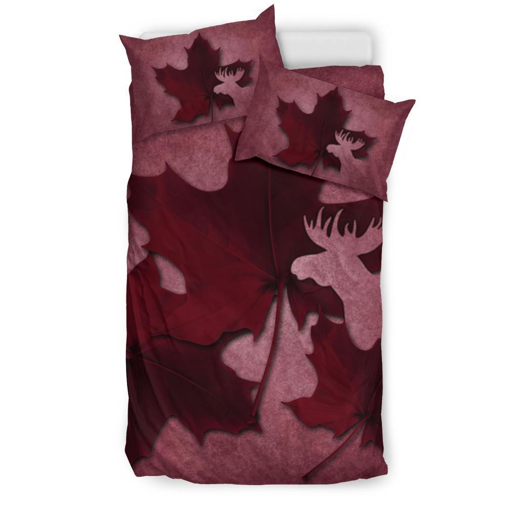 Canada Bedding Set - Maple Leaf Moose - Vibe Hoodie Shop