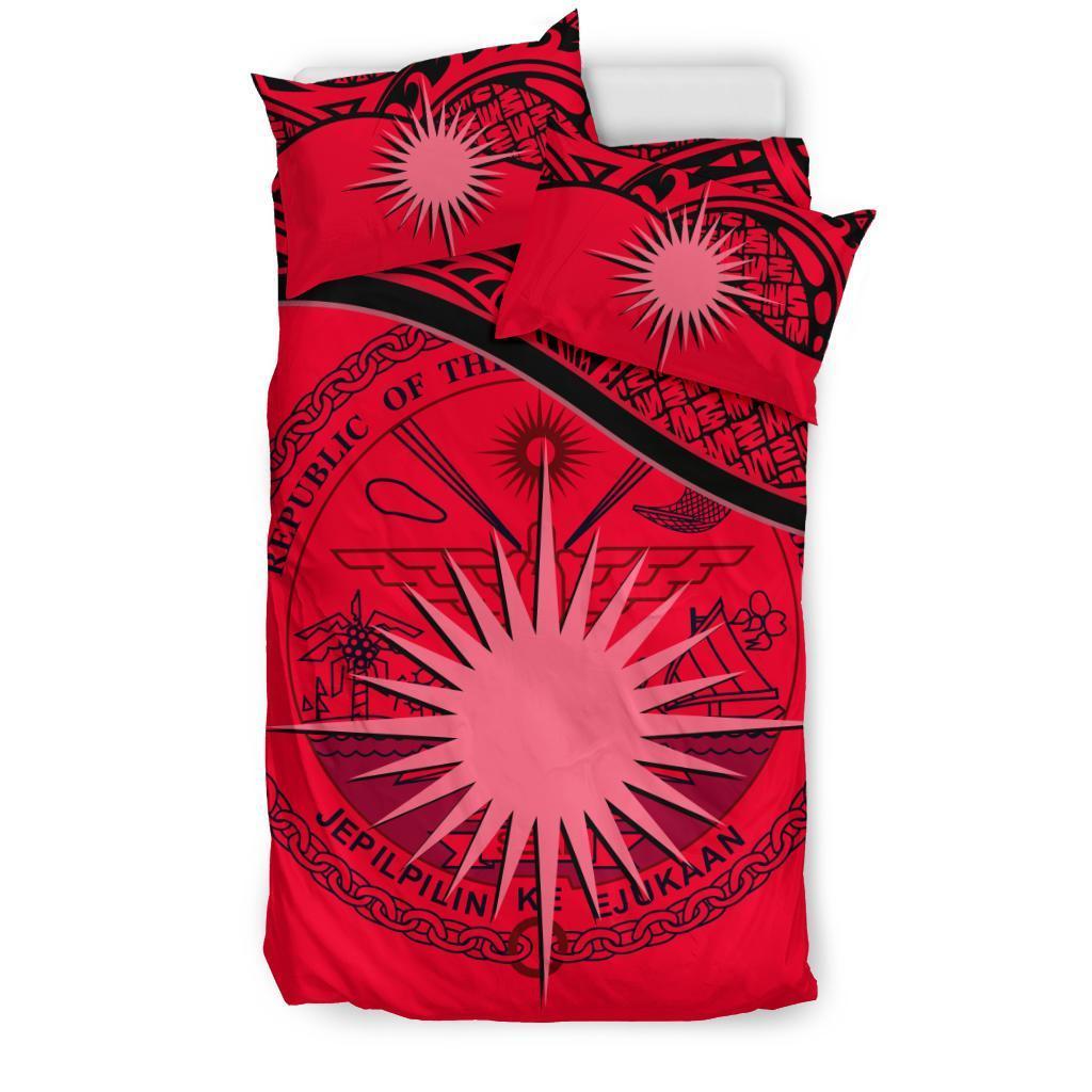 Marshall Islands Bedding Set Red - Vibe Hoodie Shop