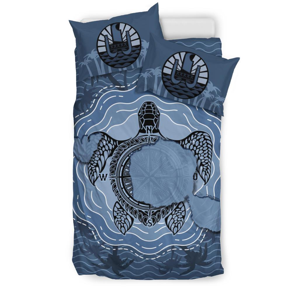 Tahiti Bedding Set - Turtle Compass and Map - Vibe Hoodie Shop