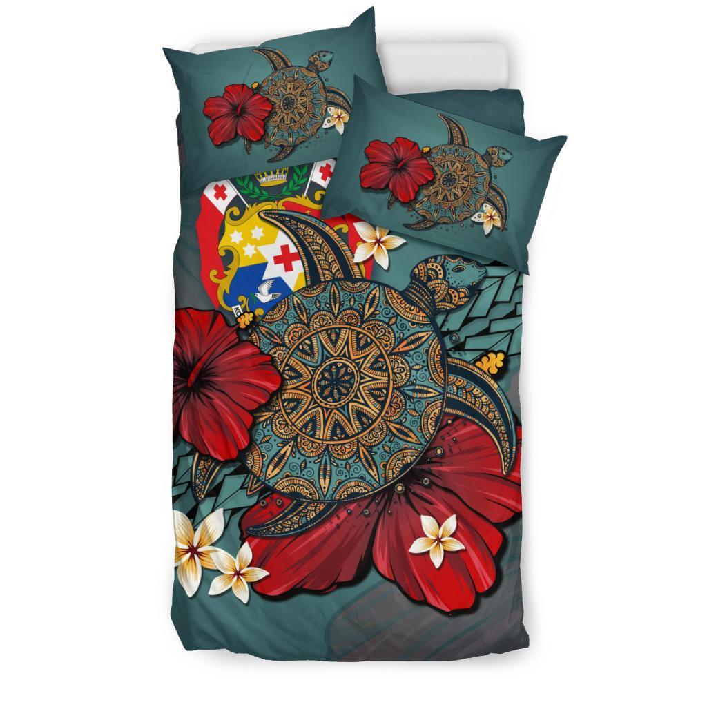 Tonga Bedding Set - Blue Turtle Tribal - Vibe Hoodie Shop