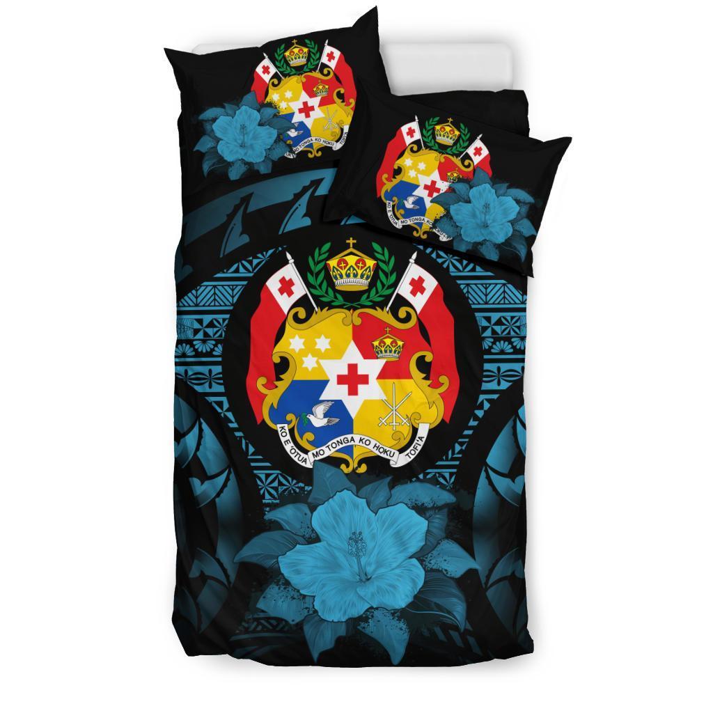 Tonga Blue Hibiscus Bedding Set - Vibe Hoodie Shop