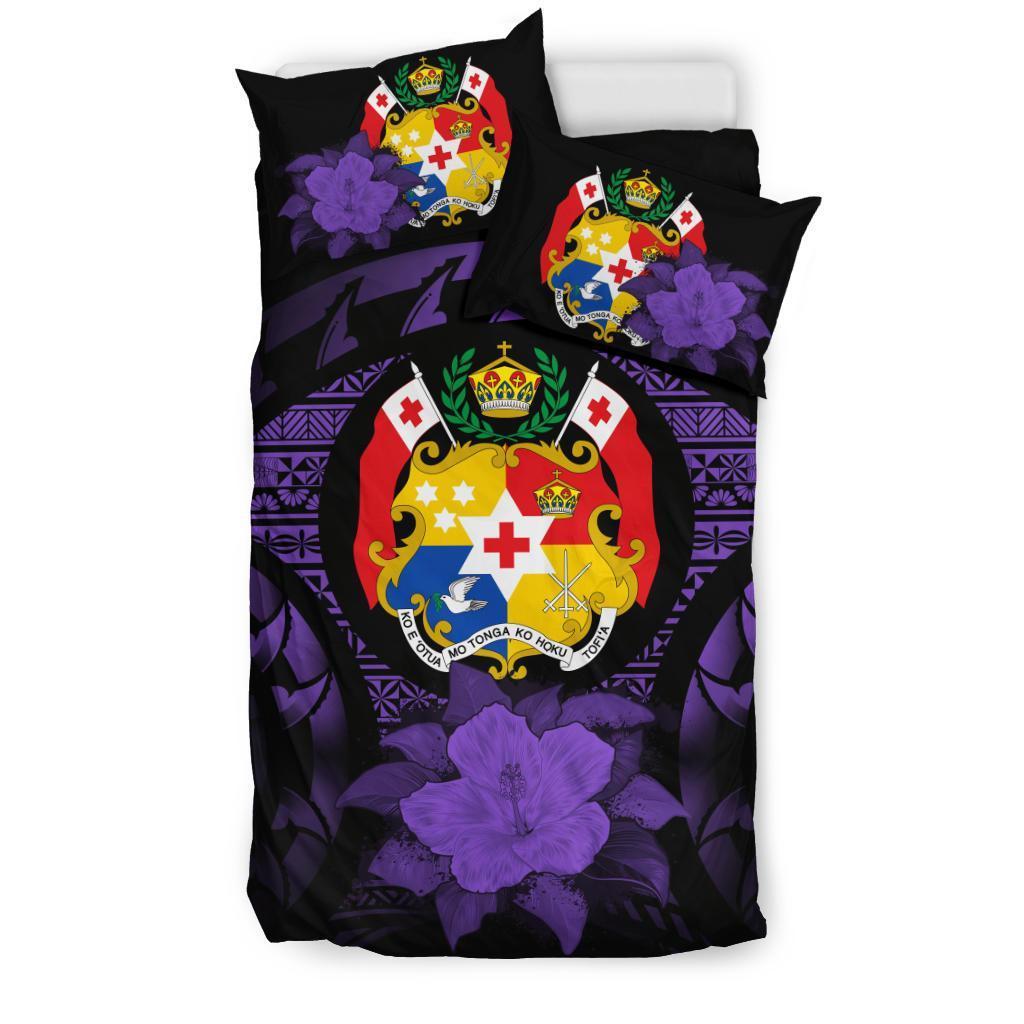 Tonga Purple Hibiscus Bedding Set - Vibe Hoodie Shop