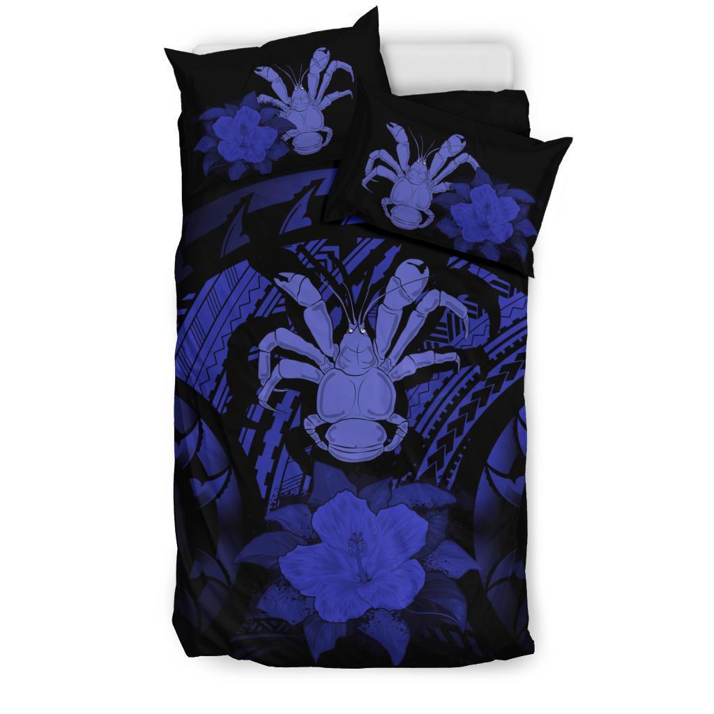 Niue Dark Blue Hibiscus Bedding Set - Vibe Hoodie Shop