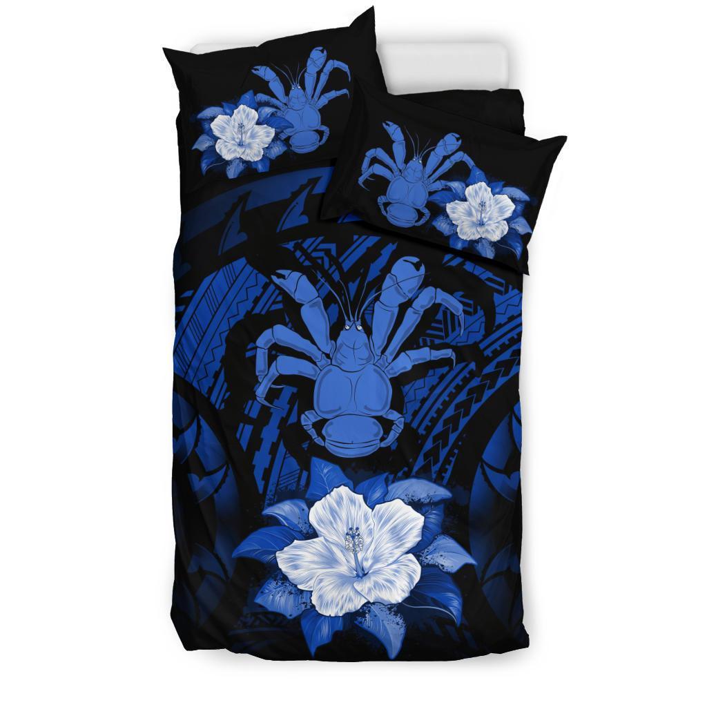 Niue Dark Blue Hibiscus Bedding Set - Vibe Hoodie Shop