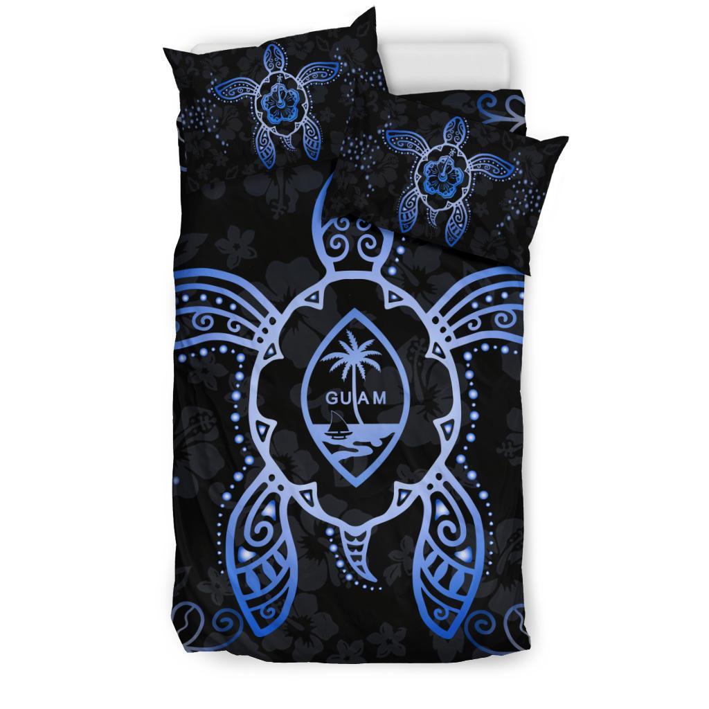 Guam Bedding Set - Turtle Hibiscus Blue - Vibe Hoodie Shop