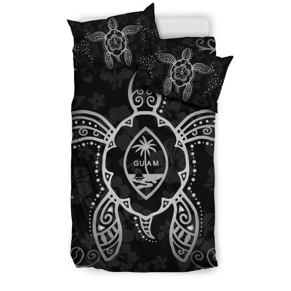 Guam Bedding Set - Turtle Hibiscus Gray - Vibe Hoodie Shop