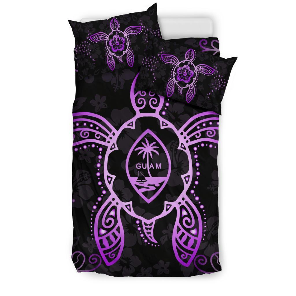 Guam Bedding Set - Turtle Hibiscus Violet - Vibe Hoodie Shop