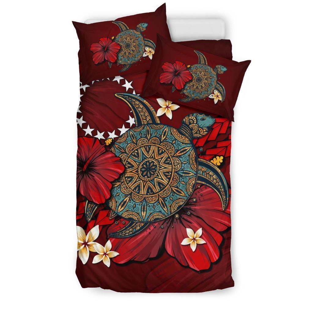 Cook Islands Bedding Set - Red Turtle Tribal - Vibe Hoodie Shop