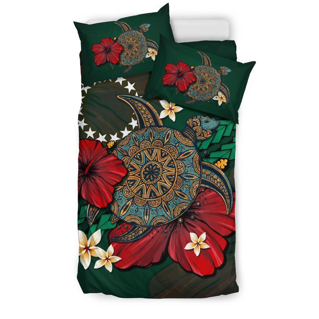 Cook Islands Bedding Set - Green Turtle Tribal - Vibe Hoodie Shop