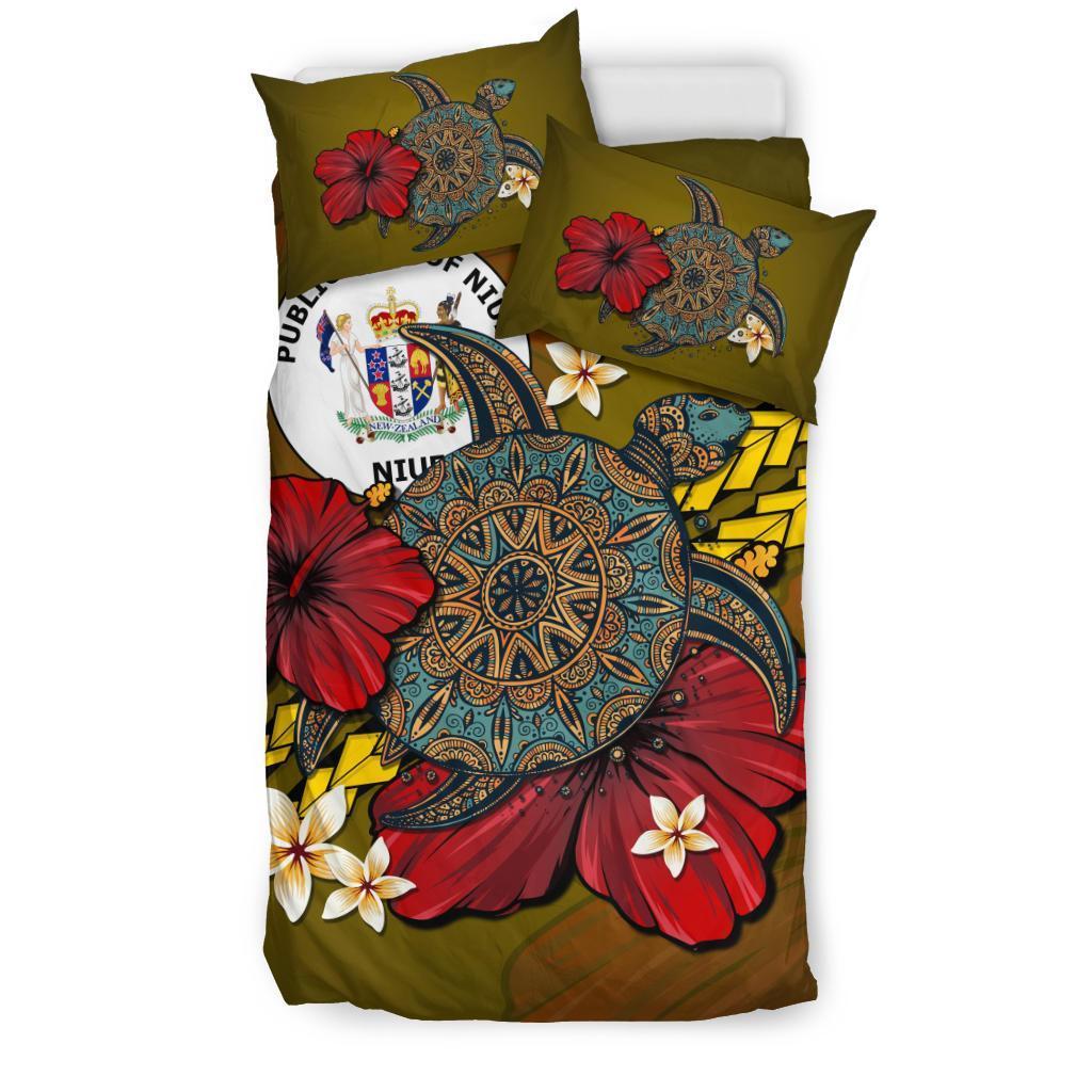 Niue Bedding Set - Yellow Turtle Tribal - Vibe Hoodie Shop