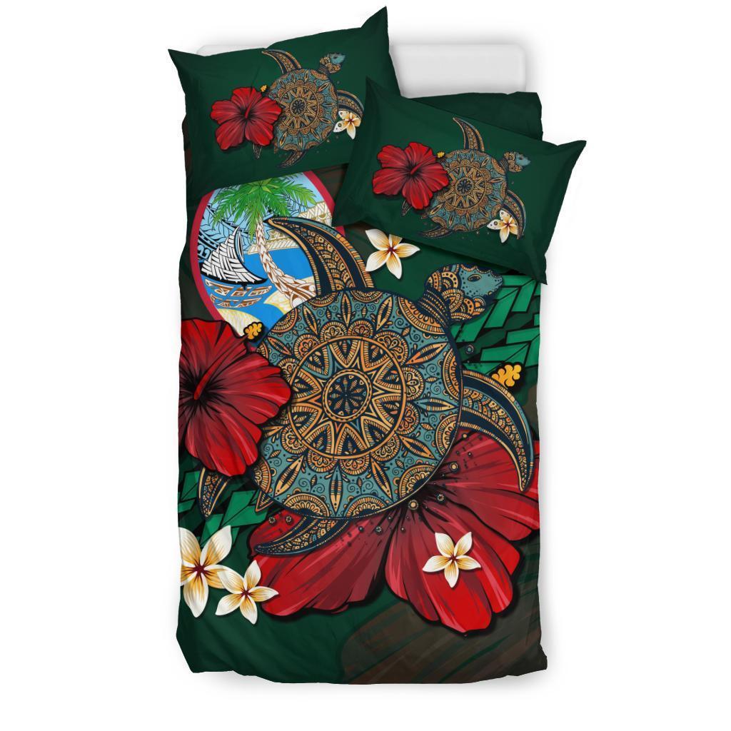 Guam Bedding Set - Green Turtle Tribal - Vibe Hoodie Shop