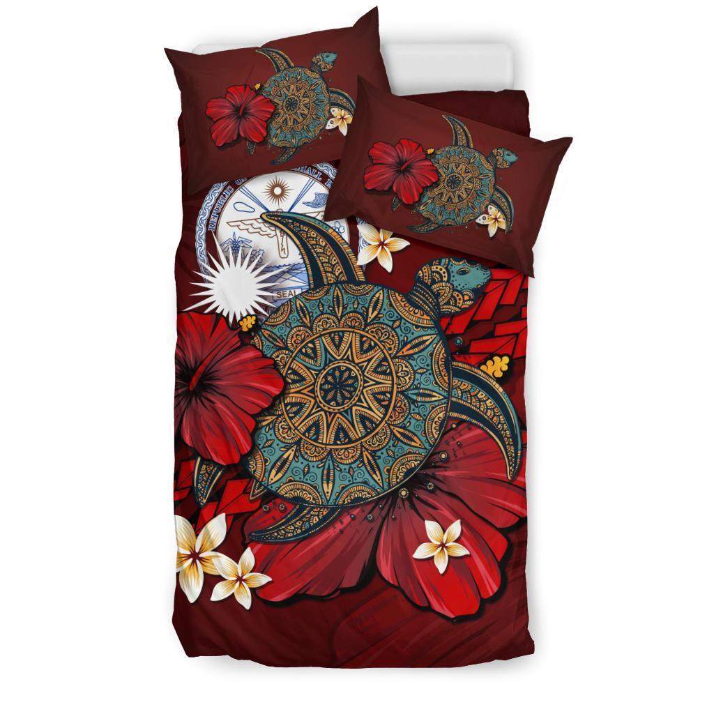 Marshall Islands Bedding Set - Red Turtle Tribal - Vibe Hoodie Shop