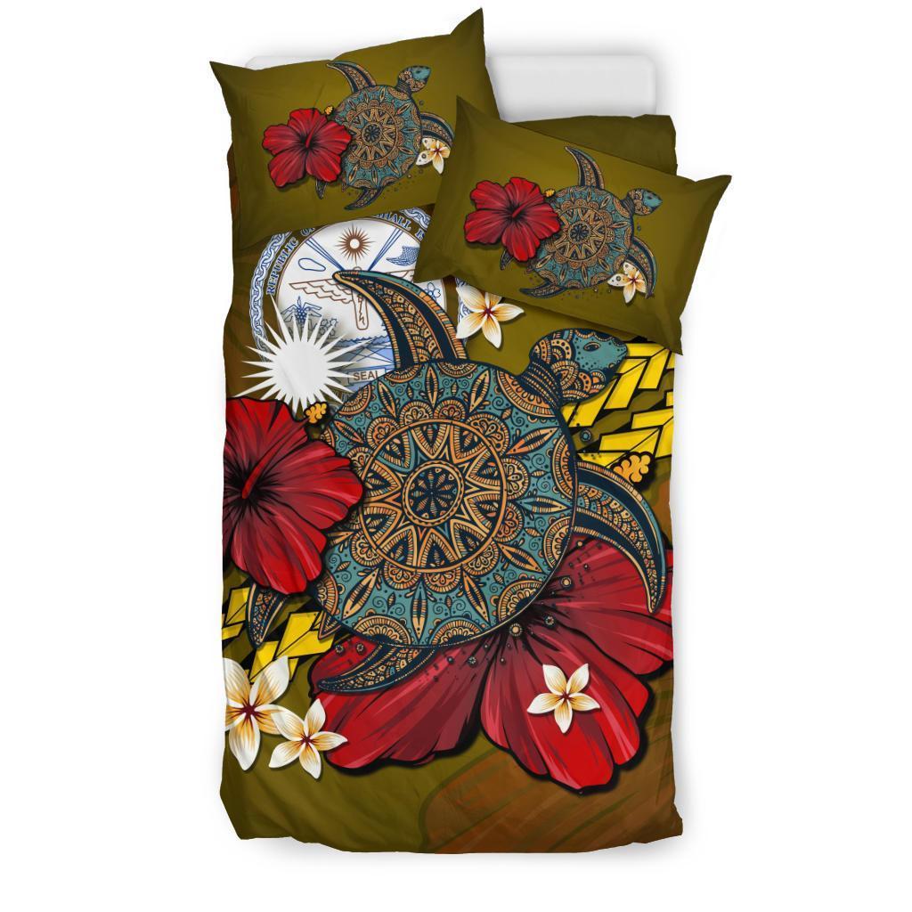 Marshall Islands Bedding Set - Yellow Turtle Tribal - Vibe Hoodie Shop