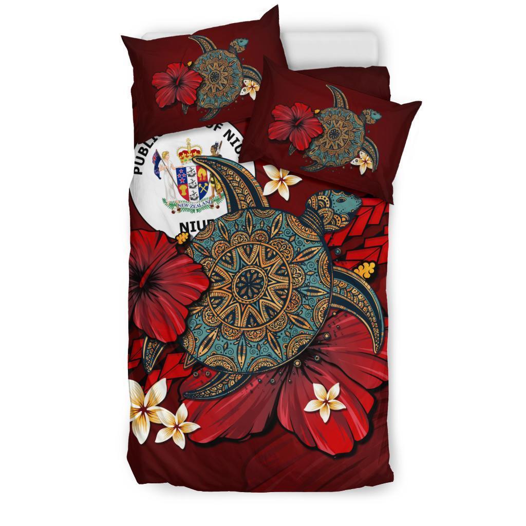 Niue Bedding Set - Red Turtle Tribal - Vibe Hoodie Shop