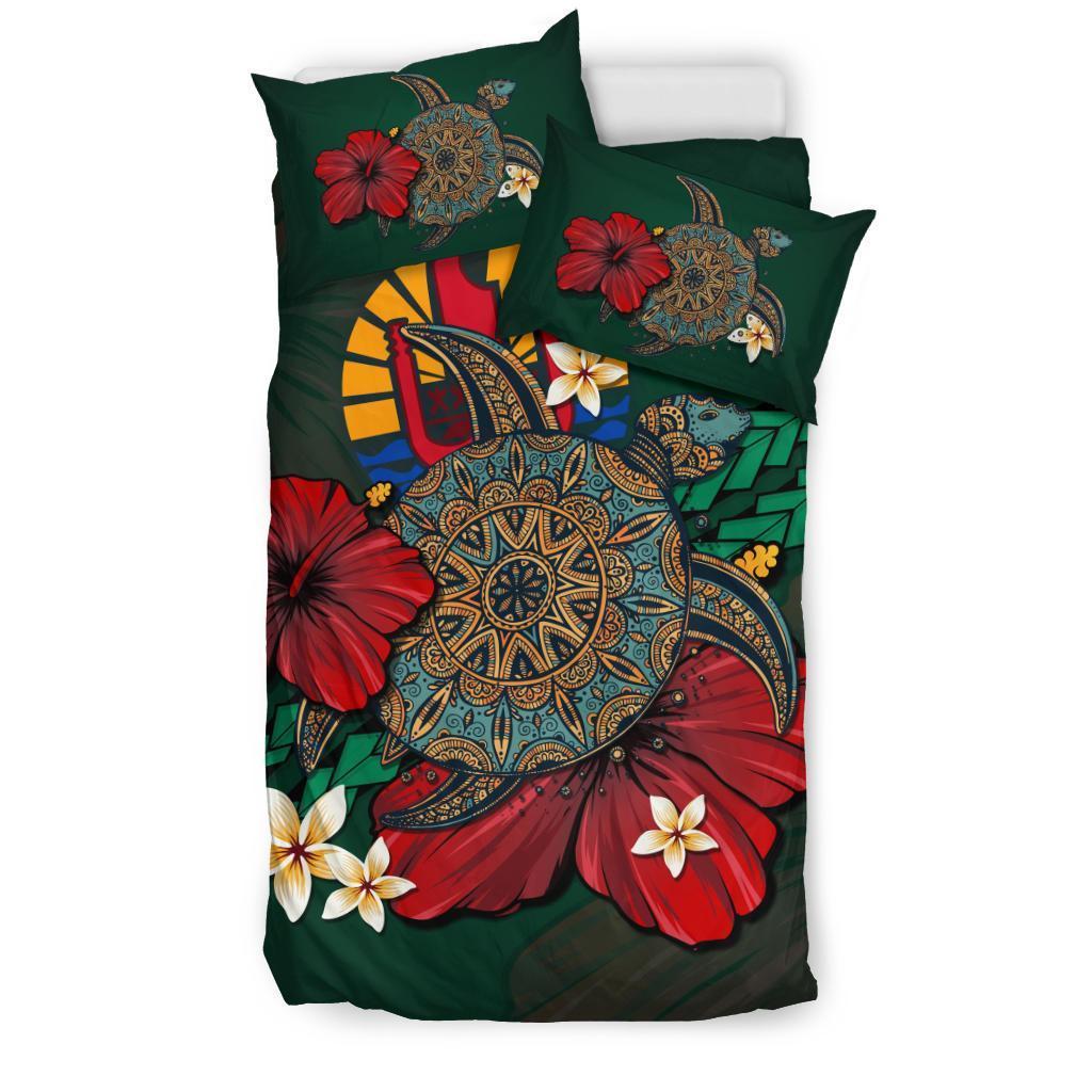 Tahiti Bedding Set - Green Turtle Tribal - Vibe Hoodie Shop