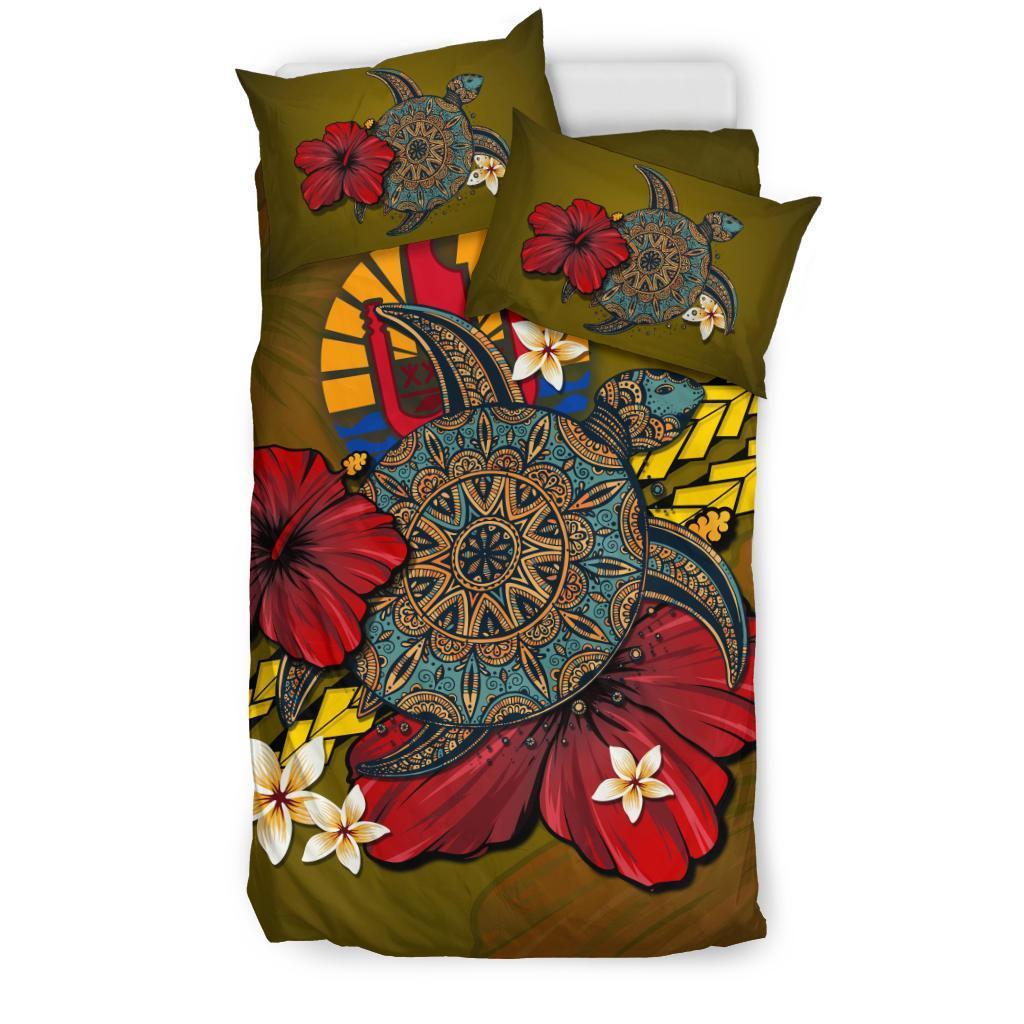 Tahiti Bedding Set - Yellow Turtle Tribal - Vibe Hoodie Shop