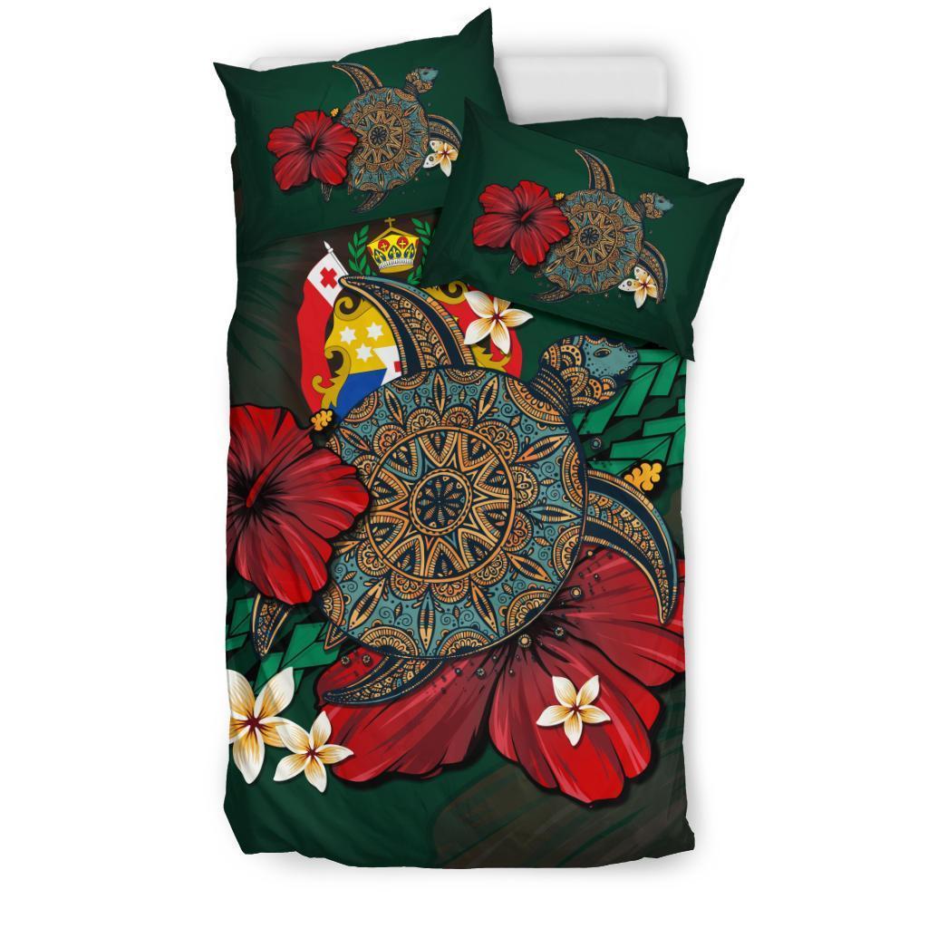 Tonga Bedding Set - Green Turtle Tribal - Vibe Hoodie Shop