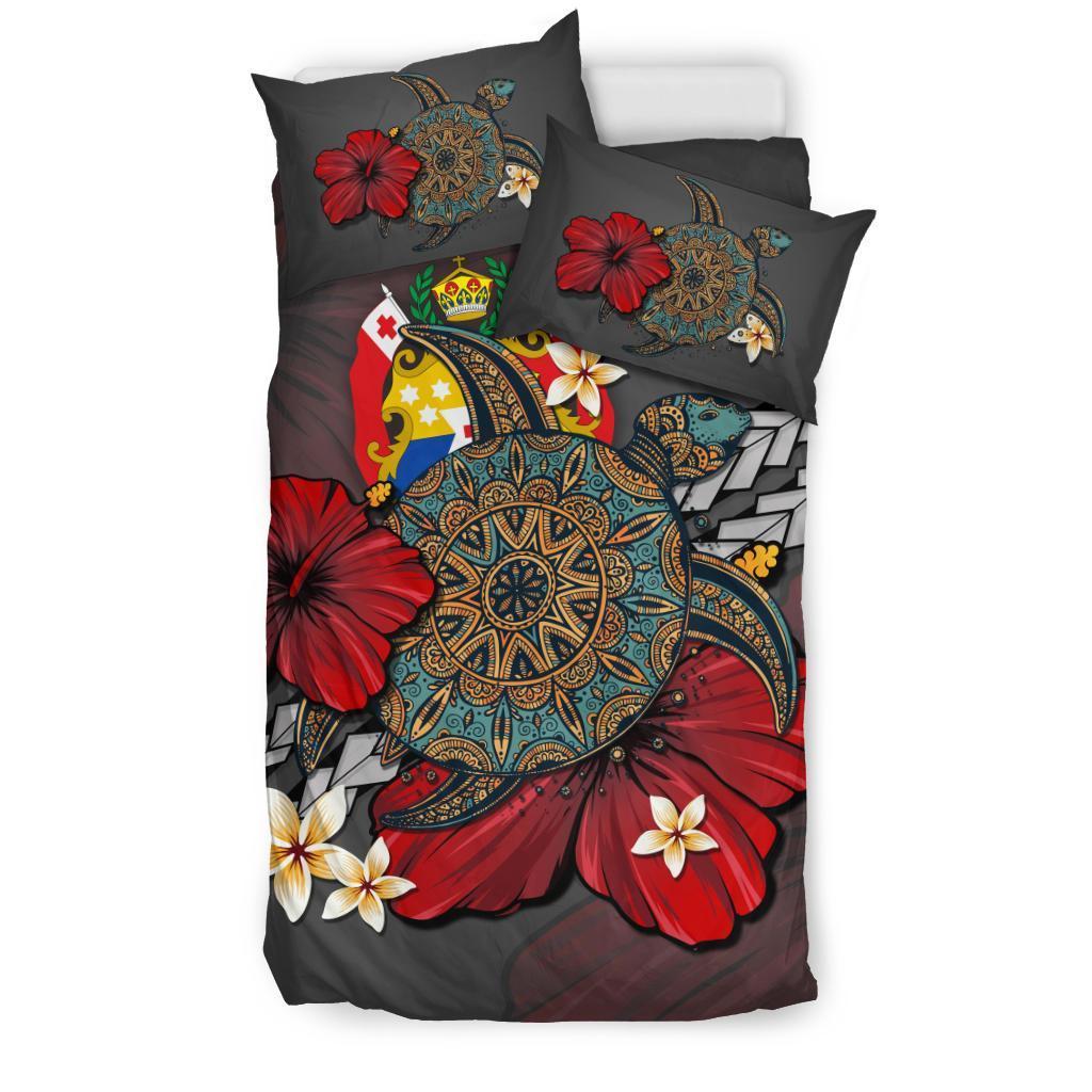 Tonga Bedding Set - Gray Turtle Tribal - Vibe Hoodie Shop