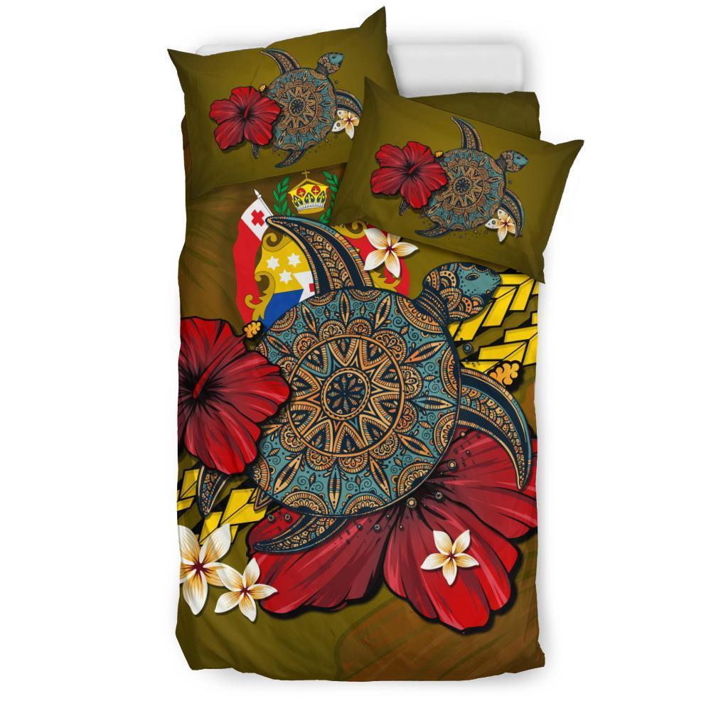 Tonga Bedding Set - Yellow Turtle Tribal - Vibe Hoodie Shop