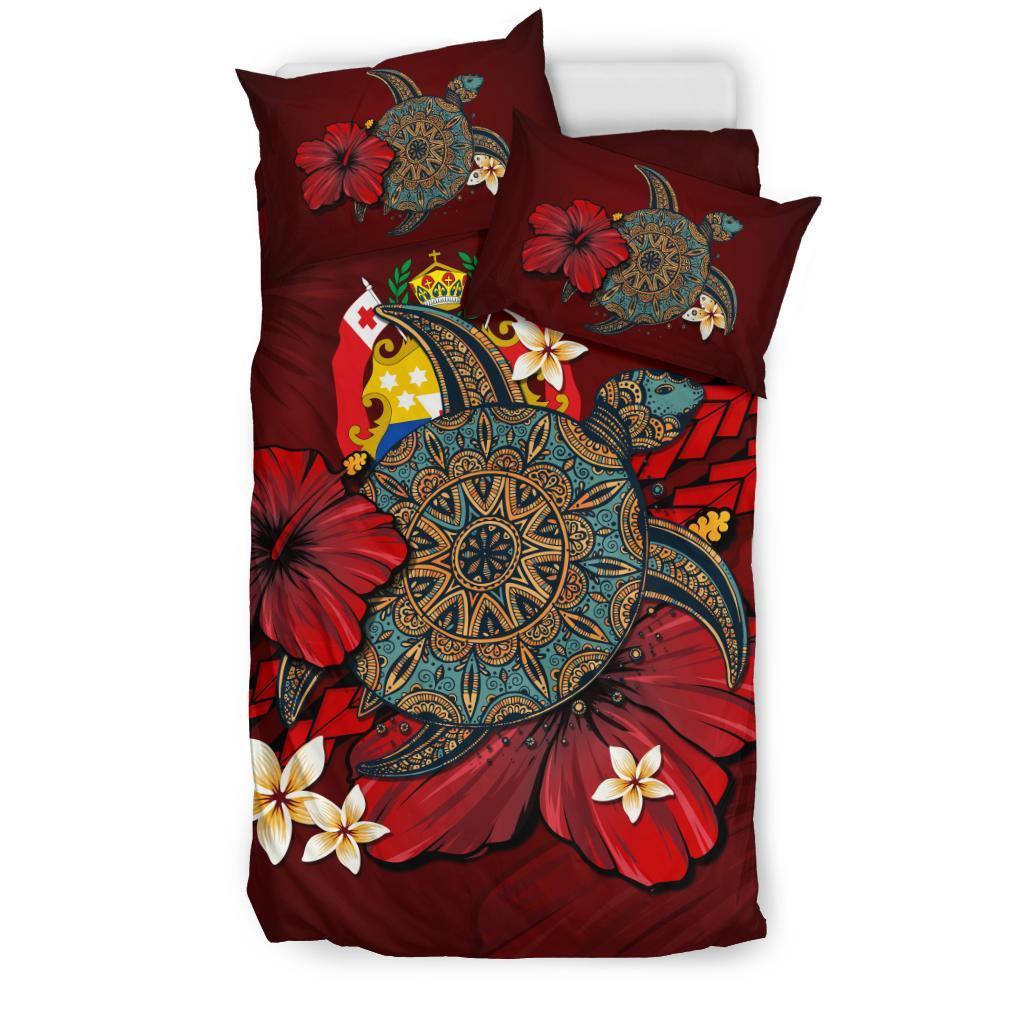 Tonga Bedding Set - Red Turtle Tribal - Vibe Hoodie Shop