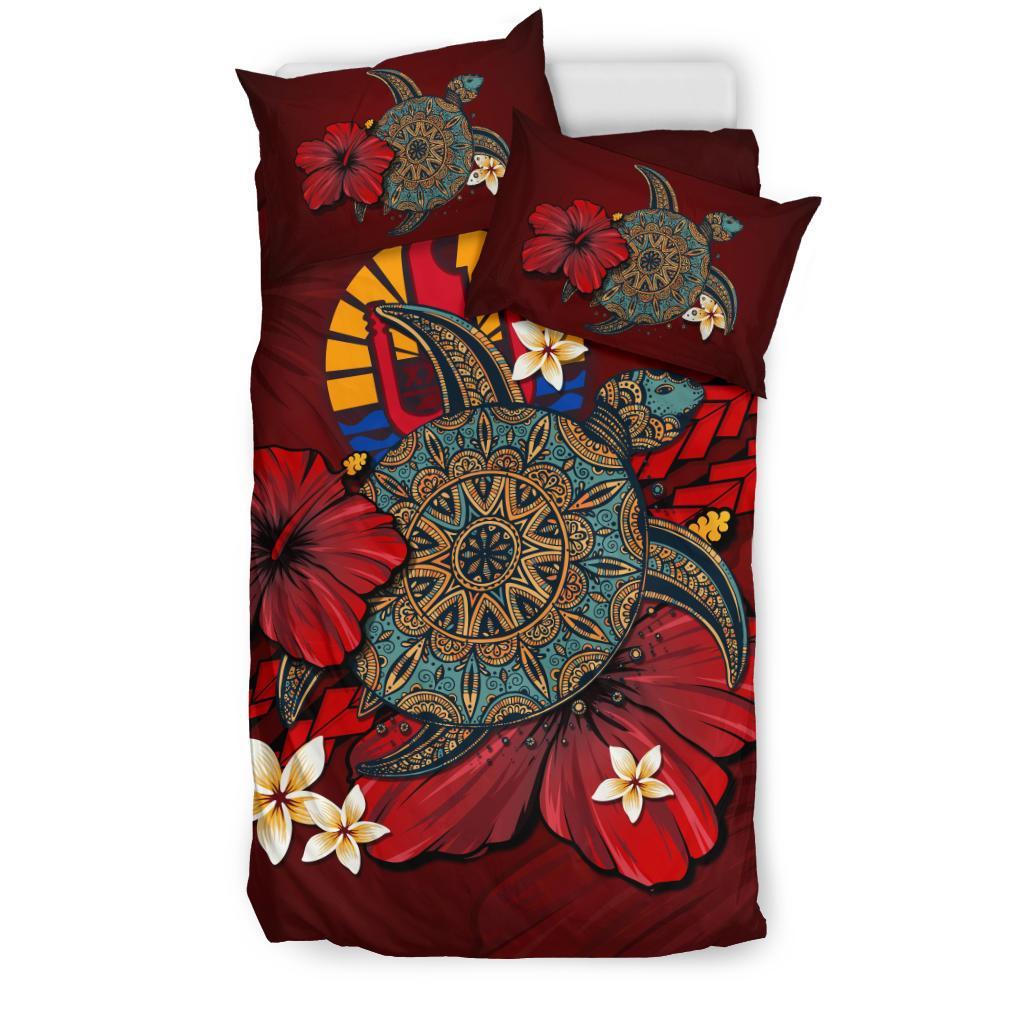 Tahiti Bedding Set - Red Turtle Tribal - Vibe Hoodie Shop