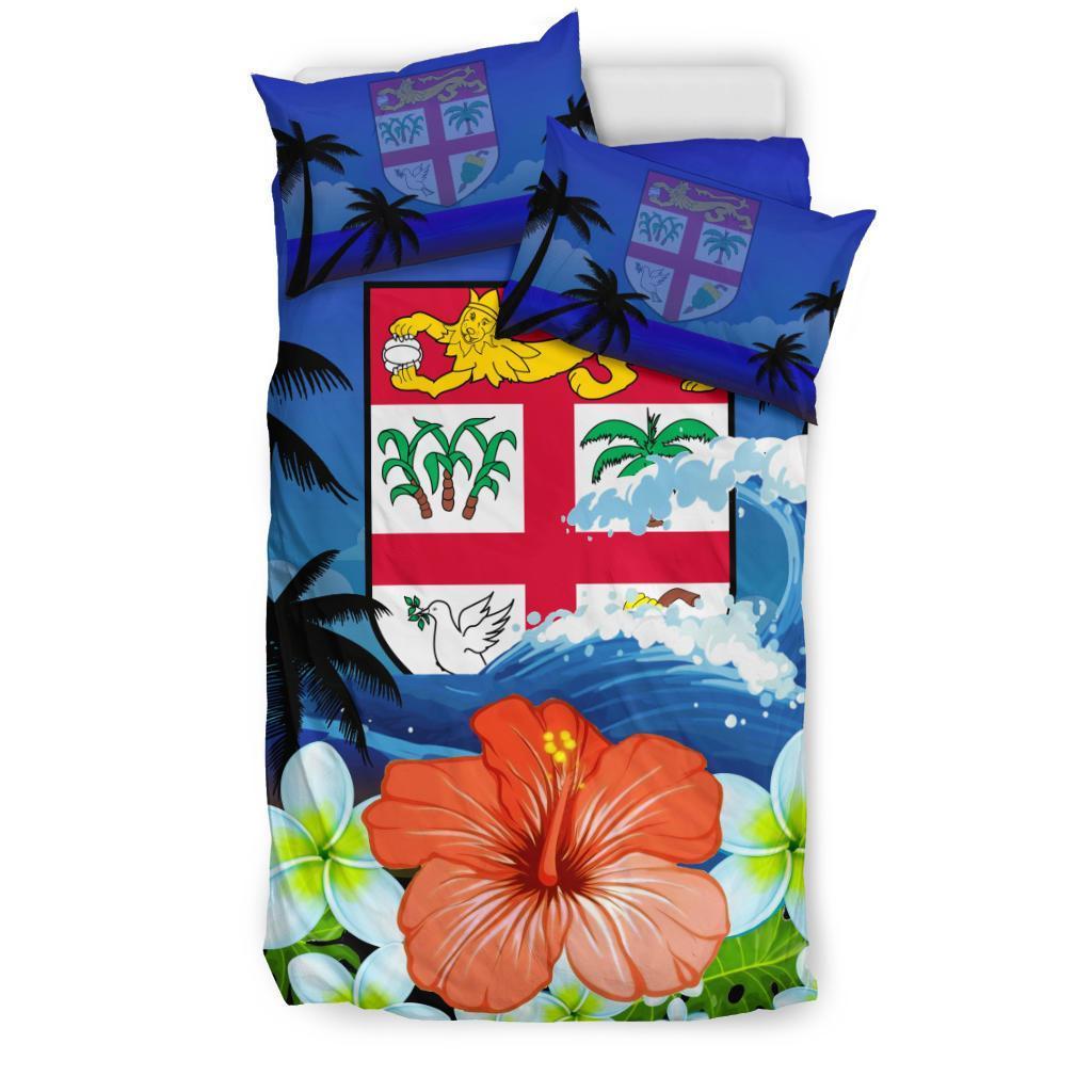 Fiji Bedding Set Coat Of Arms Hibiscus - Vibe Hoodie Shop