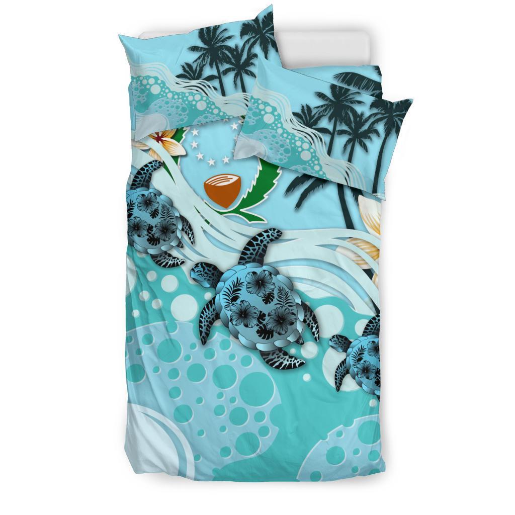 Pohnpei Bedding Set - Blue Turtle Hibiscus - Vibe Hoodie Shop