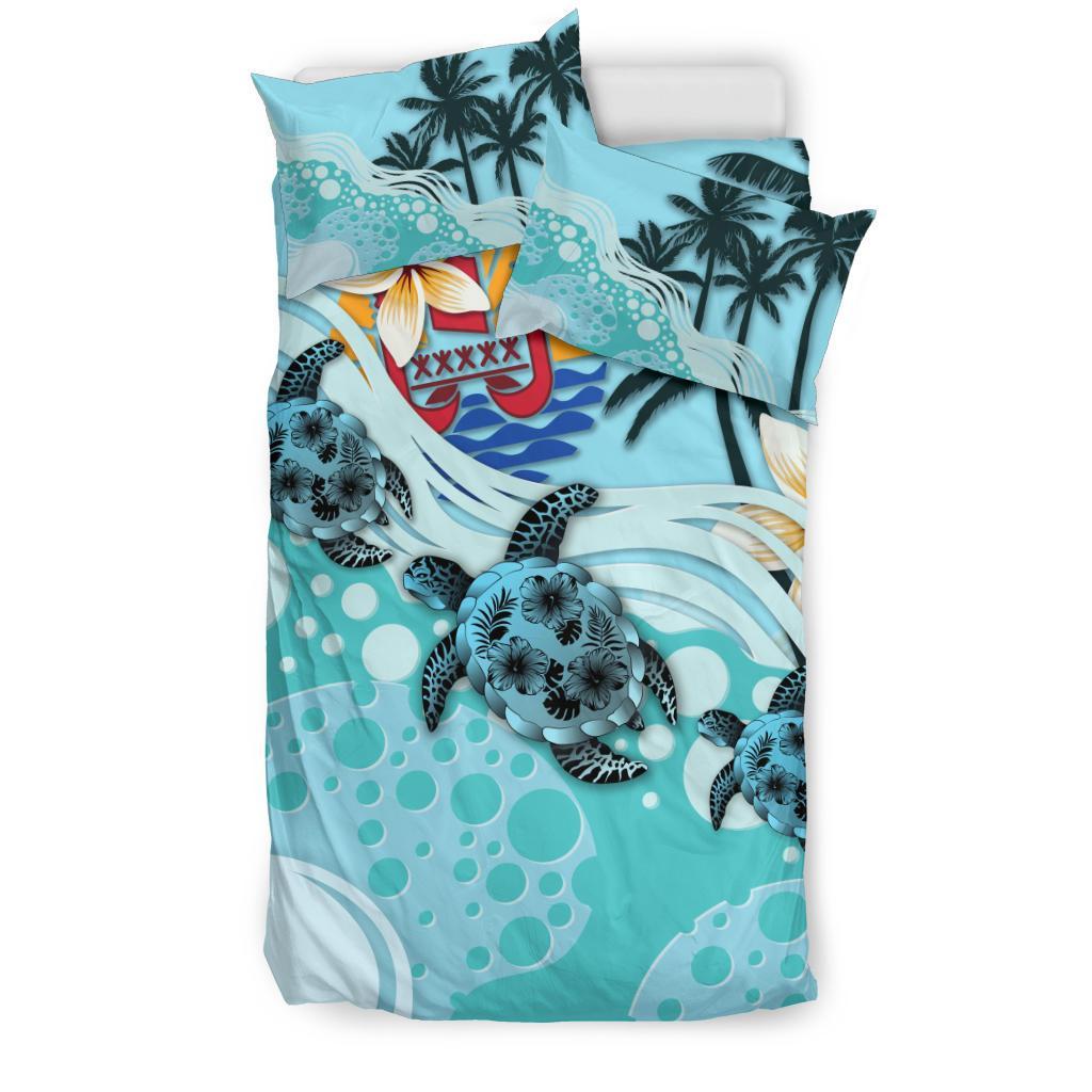 Tahiti Bedding Set - Blue Turtle Hibiscus - Vibe Hoodie Shop