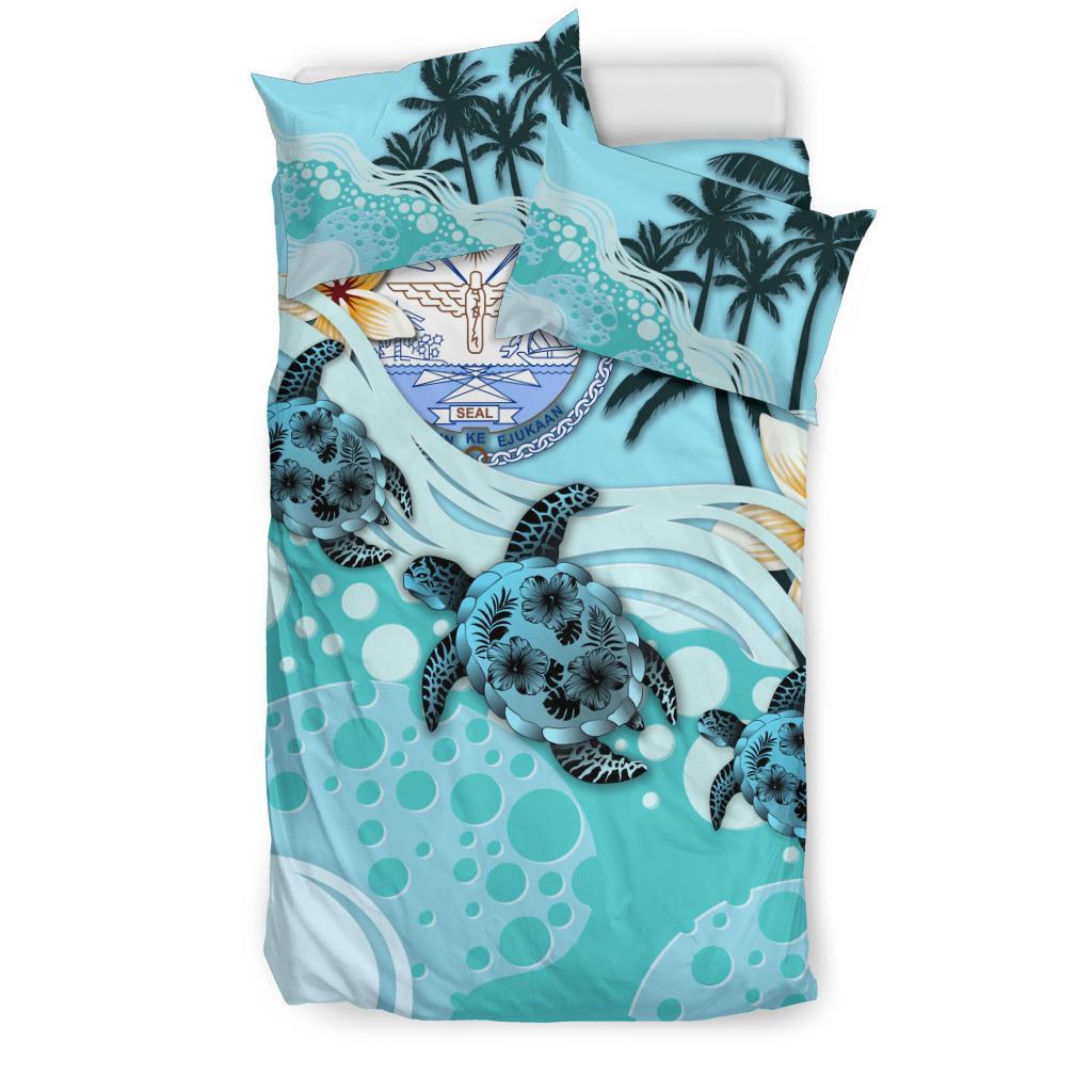 Marshall Islands Bedding Set - Blue Turtle Hibiscus - Vibe Hoodie Shop