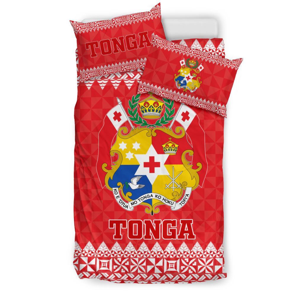 Tonga Coat Of Arms Bedding Set - Red Version - Vibe Hoodie Shop