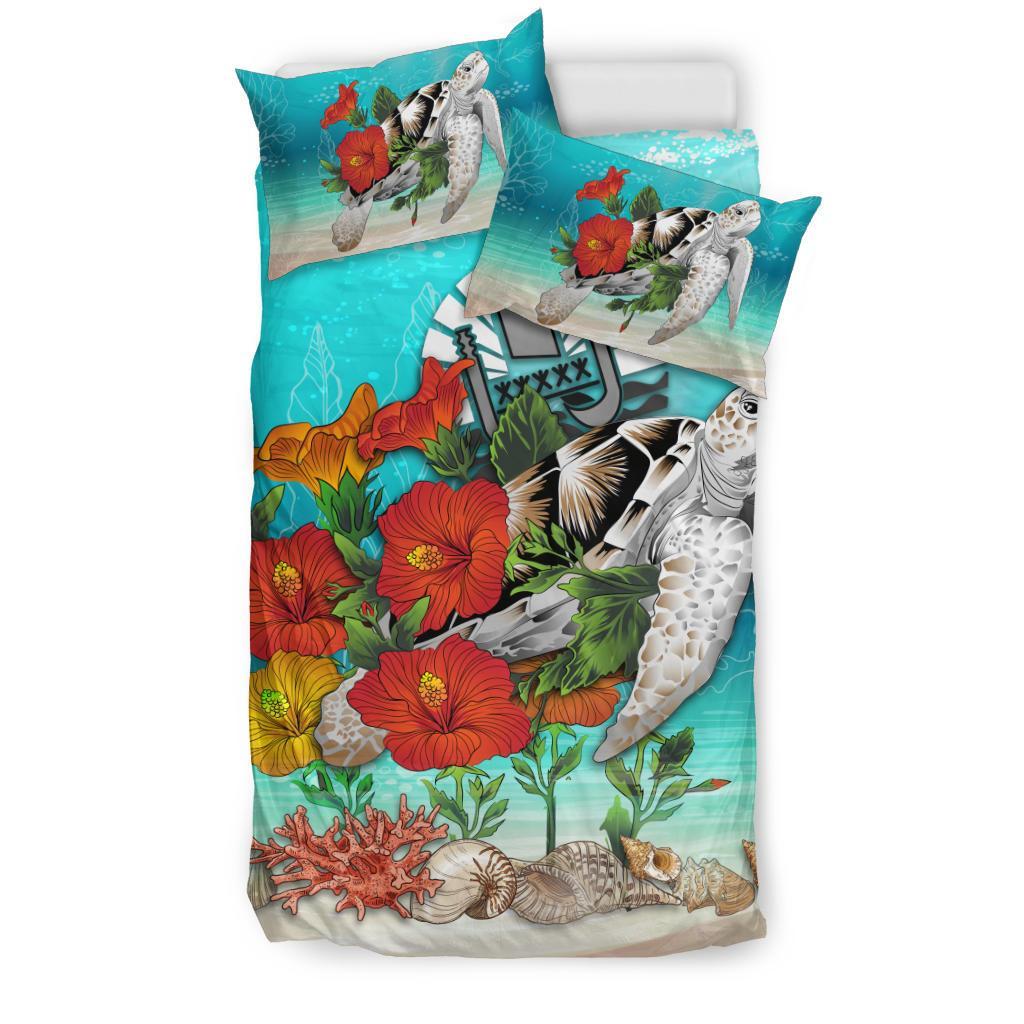 Tahiti Bedding Set - Ocean Turtle Hibiscus - Vibe Hoodie Shop